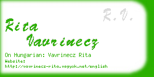 rita vavrinecz business card